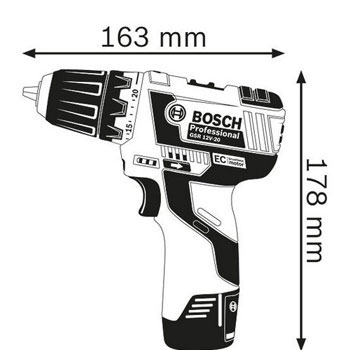 Bosch akumulatorska bušilica-odvrtač GSR 12V-20 Professional 06019D4000-2