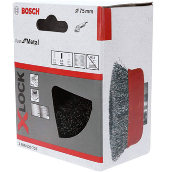 Bosch X-LOCK talasasta lončasta četka 75 čelik 2608620725 Bosch X-LOCK talasasta lončasta četka 75 čelik 2608620725
