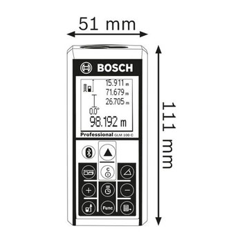 Bosch laserski daljinomer GLM 100 C Professional 0601072700-1