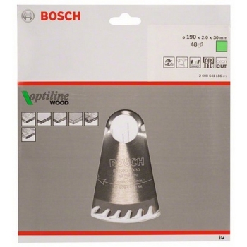Bosch list kružne testere Optiline Wood 190 x 30 x 2,0 mm 48 zuba 2608641186 Bosch list kružne testere Optiline Wood 190 x 30 x 2,0 mm 48 zuba 2608641186