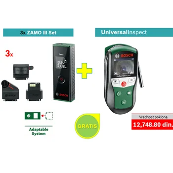 3 x Bosch Zamo III set laserski daljinomer + POKLON Bosch inspekciona kamera UniversalInspect 