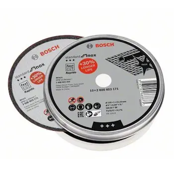 Bosch rezna ploča ravna Standard for Inox - Rapido WA 60 T BF 125 mm/22.23 mm/1.0 mm set 10/1 2608603255-1