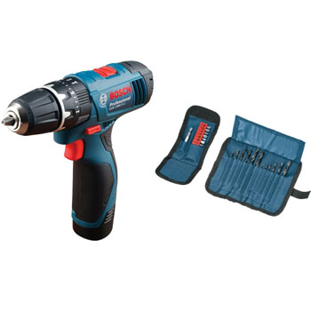 Bosch GSB 120-Li akumulatorska vibraciona bušilica-odvrtač + 11-delni set bitova + 12-delni set burgija 06019F3007 -1