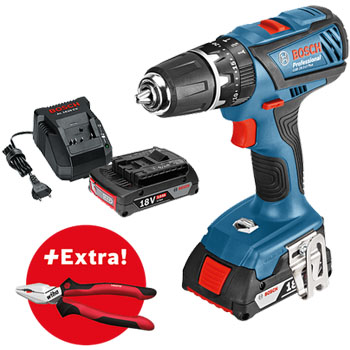 Bosch Profesionalni set GSB 18-2 Li Plus 2 x 2,0 Ah + Wiha kombinovana klešta 0615990K2R-2