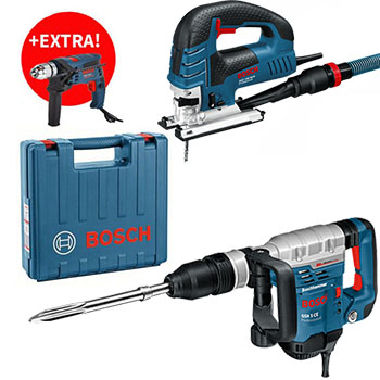 Bosch GSH 5 CE elektro-pneumatski čekić sa SDS-Max prihvatom + GSB 13 RE vibraciona bušilica  0615990L0H