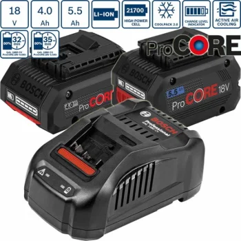Bosch starter set 1xProCORE 18V 4.0 Ah +1x ProCORE18V 5.5 Ah + GAL 1880 CV 1600A0214A Bosch starter set 1xProCORE 18V 4.0 Ah +1x ProCORE18V 5.5 Ah + GAL 1880 CV 1600A0214A