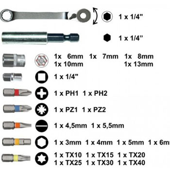 Bosch 27-delni set bitova odvrtača i čegrtaljki 2607017562 Bosch 27-delni set bitova odvrtača i čegrtaljki 2607017562