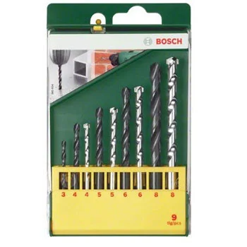 Bosch 9-delni set burgija za metal i građevinskih burgija 2607019443 Bosch 9-delni set burgija za metal i građevinskih burgija 2607019443