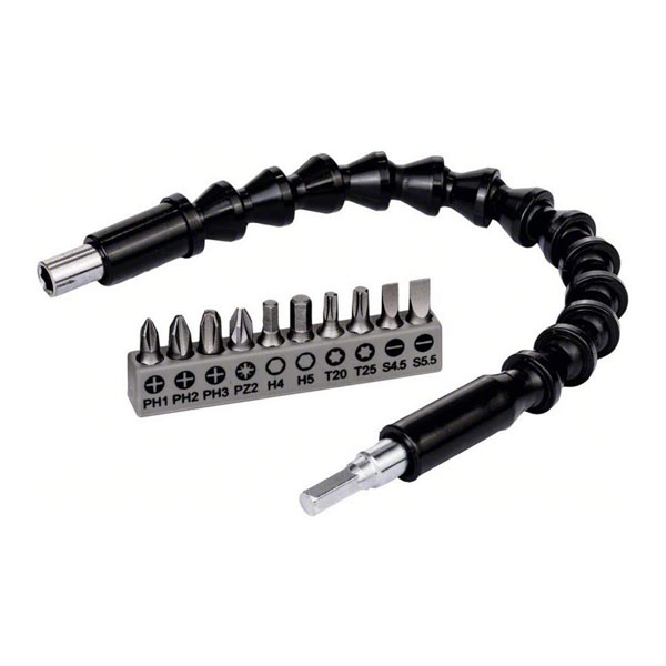 Bosch 11-delni set bitova sa metalnim fleksibilnim produžetkom 300 mm Extra Hard 2608522377 Bosch 11-delni set bitova sa metalnim fleksibilnim produžetkom 300 mm Extra Hard 2608522377