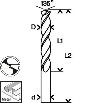 Bosch 7-delni set HSS-Co burgija za metal DIN 338 135° 2608589296 Bosch 7-delni set HSS-Co burgija za metal DIN 338 135° 2608589296