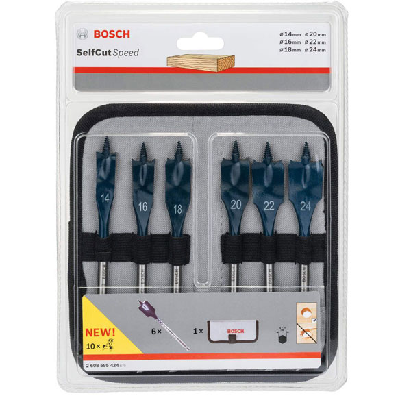 Bosch 6-delni set Self Cut Speed pljosnatih burgija u roll-up tašni 2608595424-1