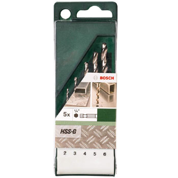 Bosch 5-delni set HSS-G burgija za metal 1/4 Bosch 5-delni set HSS-G burgija za metal 1/4