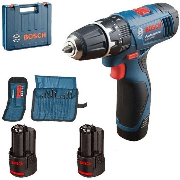 Bosch GSB 120-Li akumulatorska vibraciona bušilica-odvrtač + 11-delni set bitova + 12-delni set burgija 06019F3007 Bosch GSB 120-Li akumulatorska vibraciona bušilica-odvrtač + 11-delni set bitova + 12-delni set burgija 06019F3007