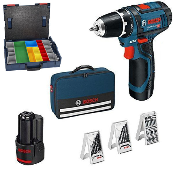 Bosch super set GSR 12V-15 akumulatorska bušilica-odvrtač + 39-delni set pribora u torbi 0615990GB0