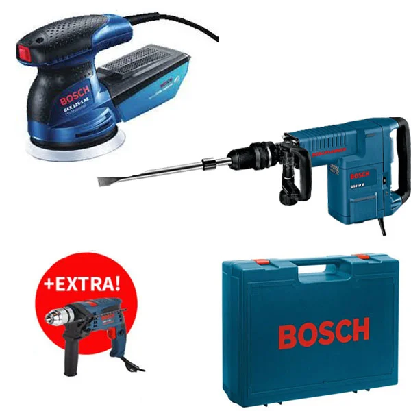 Bosch GSH 11 E elektro-pneumatski čekić sa SDS-Max prihvatom + GSB 13 RE vibraciona bušilica 0615990L0G Bosch GSH 11 E elektro-pneumatski čekić sa SDS-Max prihvatom + GSB 13 RE vibraciona bušilica 0615990L0G
