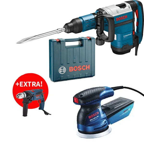 Bosch GSH 7 VC elektro-pneumatski čekić sa SDS-Max prihvatom + GSB 13 RE vibraciona bušilica 0615990L0J Bosch GSH 7 VC elektro-pneumatski čekić sa SDS-Max prihvatom + GSB 13 RE vibraciona bušilica 0615990L0J