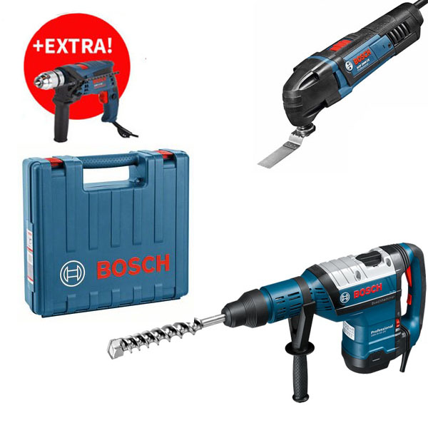 Bosch GBH 8-45 DV elektro-pneumatski čekić sa SDS-Max prihvatom + GSB 13 RE vibraciona bušilica 0615990L0L