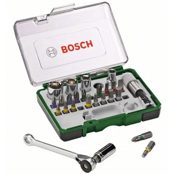 Bosch 27-delni set bitova odvrtača i čegrtaljki 2607017562 Bosch 27-delni set bitova odvrtača i čegrtaljki 2607017562