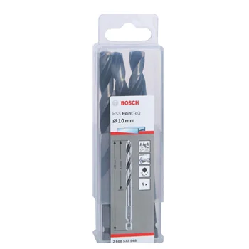 Bosch HSS spiralna burgija PointTeQ 10,0 mm sa šestougaonim HEX prihvatom 5 kom 2608577548 Bosch HSS spiralna burgija PointTeQ 10,0 mm sa šestougaonim HEX prihvatom 5 kom 2608577548