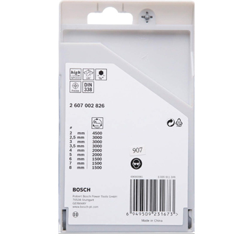Bosch 9-delni set HSS spiralnih burgija za metal PointTeQ sa HEX prihvatom 2607002826-1