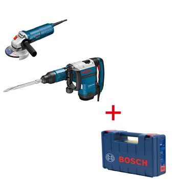 Bosch elektro-pneumatski čekić za štemovanje GSH 7 VC Professional + Bosch ugaona brusilica GWS 9-125 + POKLON 2 x Chamlang duboke cipele 0615990L0B