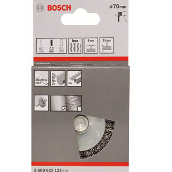 Bosch točak od talasaste žice 70x0,3 mm nerđajući 2608622122 Bosch točak od talasaste žice 70x0,3 mm nerđajući 2608622122