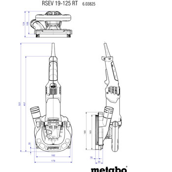 Metabo ugaona brusilica za renoviranje RSEV 19-125 + Dijamantski brusni disk Ø125mm “professional” 603825710-2