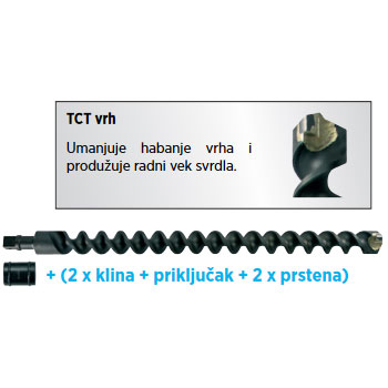 Makita komplet svrdla za bušenje rupa u zemlji 40x600mm B-57576 Makita komplet svrdla za bušenje rupa u zemlji 40x600mm B-57576