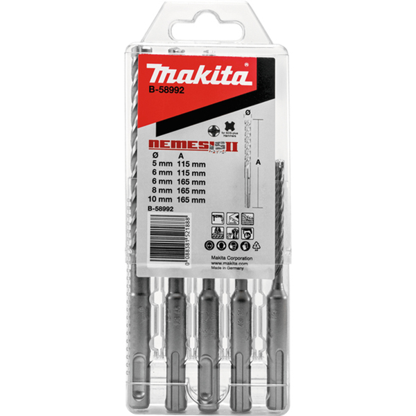 Makita set 5 komada Nemesis II burgija za SDS-PLUS bušilice B-58992