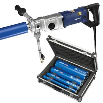 Carat dijamantska bušilica za bušenje betona 2000W A-2031 + set dijamantskih krunastih burgija Ø31/51/81/131mm hAMB2031S01