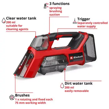 Einhell TE-SCL 18/200 Li-Solo akumulatorski čistač fleka 18V, 200 ml, bez baterije i punjača Einhell TE-SCL 18/200 Li-Solo akumulatorski čistač fleka 18V, 200 ml, bez baterije i punjača