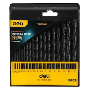 Deli burgije za čelik HSS 1.0- 10mm set 19/1 EDH-MHZ019-ED1 Deli burgije za čelik HSS 1.0- 10mm set 19/1 EDH-MHZ019-ED1