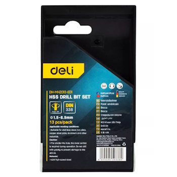 Deli burgije za čelik HSS 1.5- 6.5mm set 13/1 EDH-MHZ013-ED1 Deli burgije za čelik HSS 1.5- 6.5mm set 13/1 EDH-MHZ013-ED1