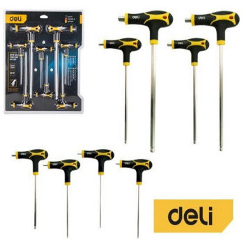 Deli set imbus T odvijača sa kuglicom 2-10mm 8/1 EDL233208 Deli set imbus T odvijača sa kuglicom 2-10mm 8/1 EDL233208