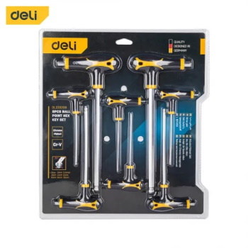 Deli set imbus T odvijača sa kuglicom 2-10mm 8/1 EDL233208-1