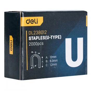 Deli U municija za klamerice 2000kom 10x2x1.2mm EDL238012 Deli U municija za klamerice 2000kom 10x2x1.2mm EDL238012