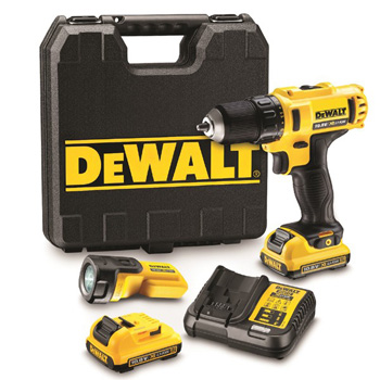 DeWalt akumulatorska bušilica odvijač 10,8V Li-Ion 2 Ah + lampa DCD710D2F