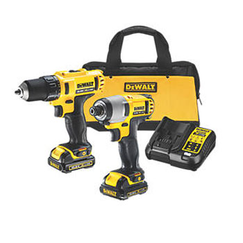 DeWalt set akumulatorskih bušilica DCK211C2 (DCD710 + DCF815 + 2 x baterija 10,8V + punjač + torba)-1