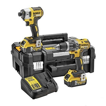 DeWalt set akumulatorskih bušilica DCK268P2T (DCD791 + DCF887 + 2 x baterija 18V/5Ah + punjač + kofer)-1