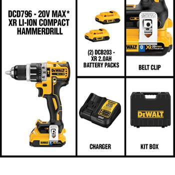 DeWalt aku udarna bušilica-odvijač XR LiIon DCD795D2-6