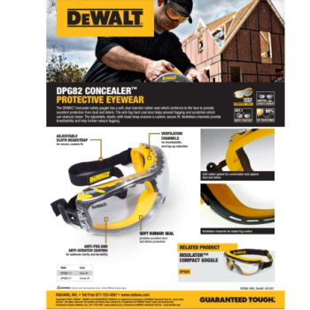 DeWalt zaštitne naočare gumene bistre Concealer™ DPG82-11D-5