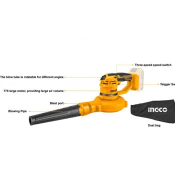 Ingco aku duvač usisivač lišća CABLI2001 Ingco aku duvač usisivač lišća CABLI2001