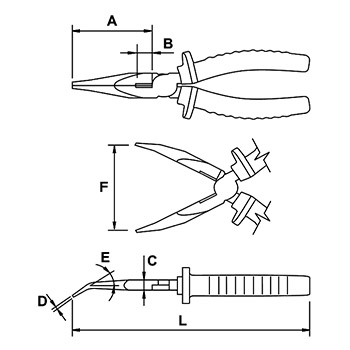 EGA Master klešta špic kriva 200mm EGA62501-1