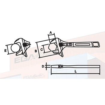EGA Master ključ podešavajući sa okretnom čeljusti XXL Titacrom EGA61221-3