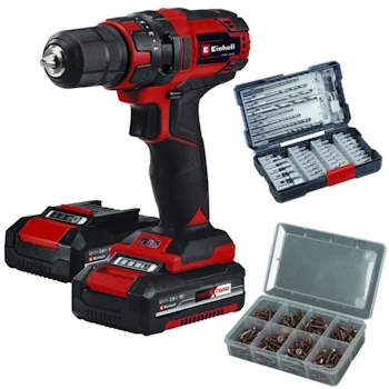Einhell akumulatorska bušilica/odvijač +39 pribora + 200 srafova set TC-CD 18/35 Li Einhell akumulatorska bušilica/odvijač +39 pribora + 200 srafova set TC-CD 18/35 Li