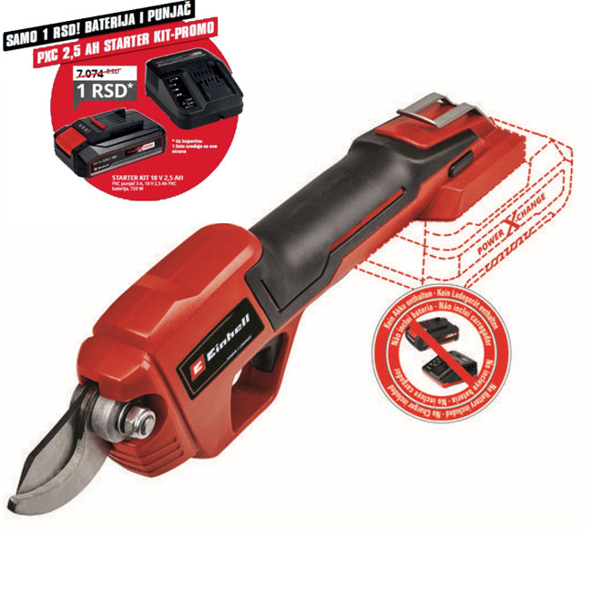 Einhell akumulatorske makaze za orezivanje GE-LS 18 Li-Solo Einhell akumulatorske makaze za orezivanje GE-LS 18 Li-Solo