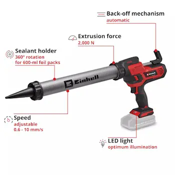 Einhell akumulatorski pištolj za silikon i zaptivne mase TE-SG 18/600 B Li - Solo 4522255-1