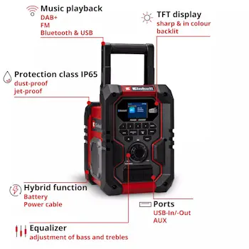 Einhell aku radio TE-CR 18 Li DAB+/FM/BT - Solo 3407995-3