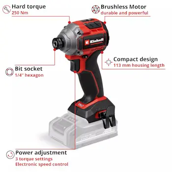 Einhell akumulatorski udarni odvijač TP-CI 18/250-C Li BL-Solo 4510095 Einhell akumulatorski udarni odvijač TP-CI 18/250-C Li BL-Solo 4510095