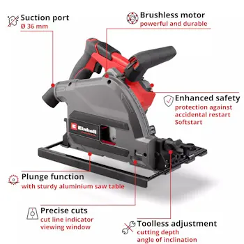 Einhell akumulatorska uranjajuća kružna testera TP-PS 18/165 Li BL-Solo 4331400-1